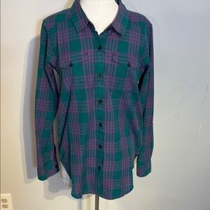 KAVU Billie Jean Wild Berry Plaid Shirt NWT size small